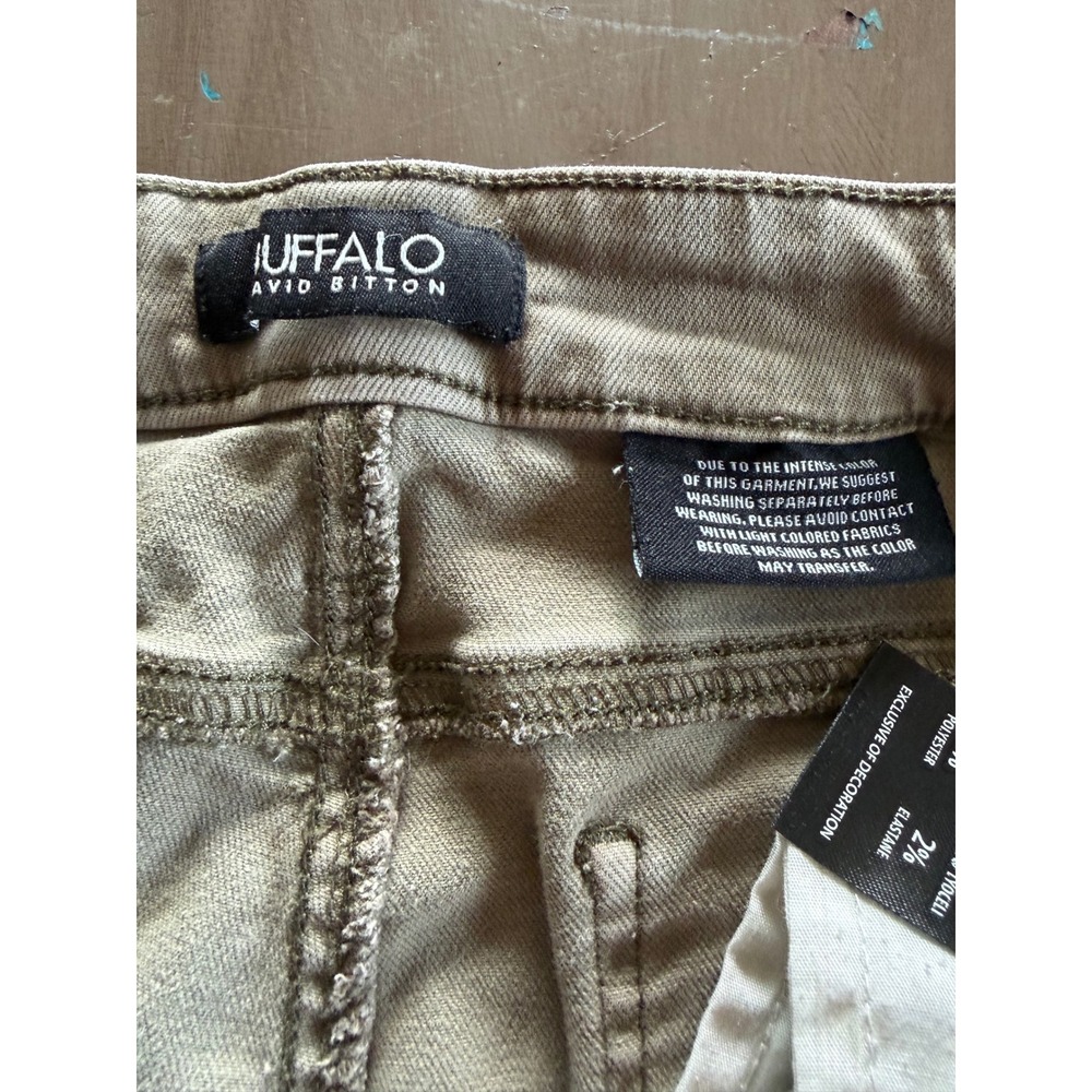 Buffalo David Bitton Havana High Rise Ankle Pants Khaki Tan Skinny Leg 12/32 - Picture 3 of 8